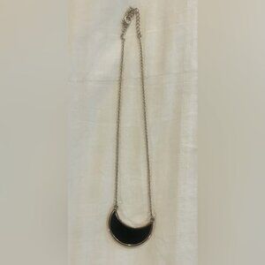 Reversible Black & Gold Moon Crescent Costume Jewelry‎ Necklace